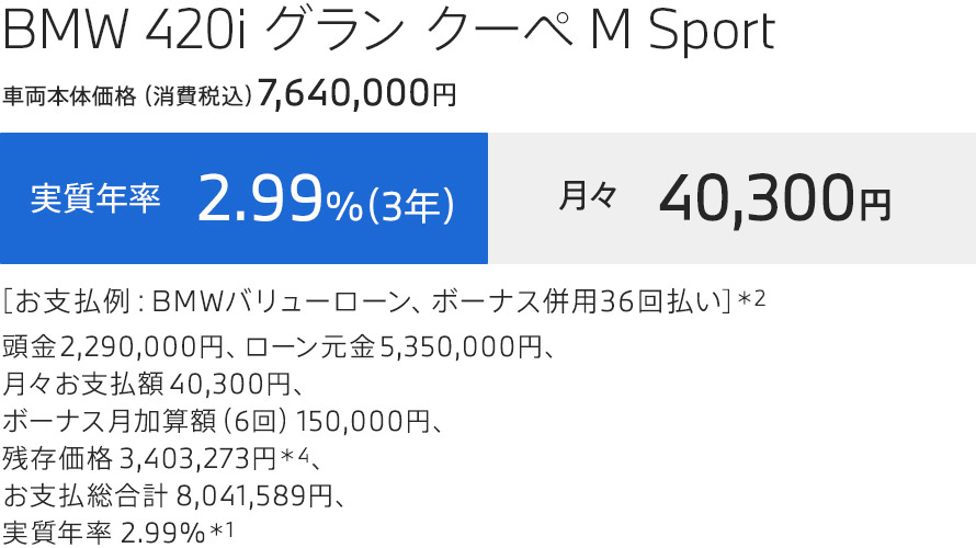 4 GRAN COUPE 支払例